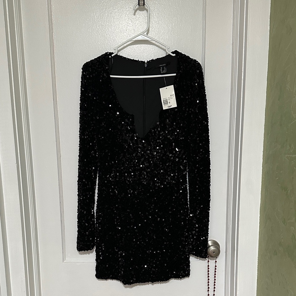 Forever 21 Black Sequin Mini Dress
